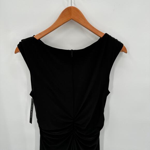DAVID MEISTER NWT Black Ruched Cowl Neck Dress // 8 - Picture 8 of 11
